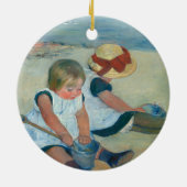Children on the Beach | Mary Cassatt Postcard セラミックオーナメント (裏面)
