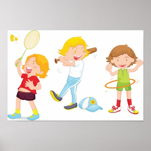 Children Playing Sports Poster ポスター (正面)