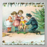 Children Playing with Toys on Christmas ポスター<br><div class="desc">Children Playing with Toys on Christmas</div>