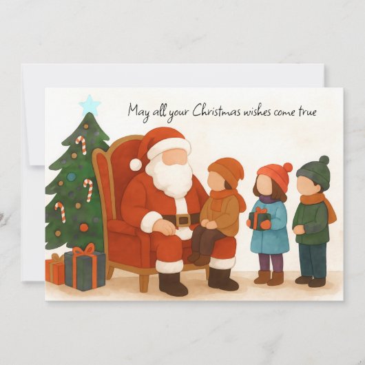 Children Visiting Santa Before Christmas カード (正面)