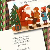 Children Visiting Santa Before Christmas カード