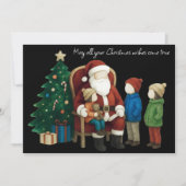 Children Visiting Santa Before Christmas 2 カード (正面)