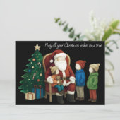 Children Visiting Santa Before Christmas 2 カード (スタンド正面)