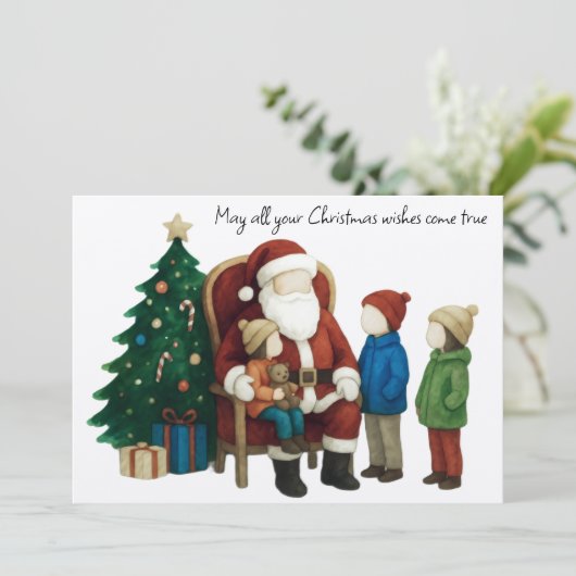 Children Visiting Santa Before Christmas 2 カード (スタンド正面)