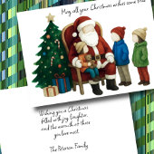 Children Visiting Santa Before Christmas 2 カード