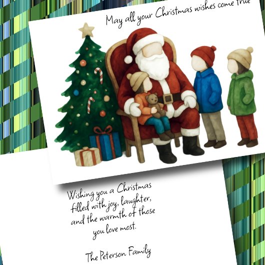 Children Visiting Santa Before Christmas 2 カード