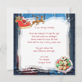 Children Watching Santa's Sleigh Christmas シーズンカード (裏面)