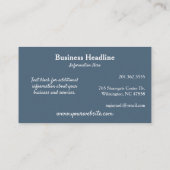 Children's Art Patient, Nanny, Tutor 名刺 (裏面)