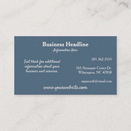 Children's Art Patient, Nanny, Tutor 名刺 (裏面)