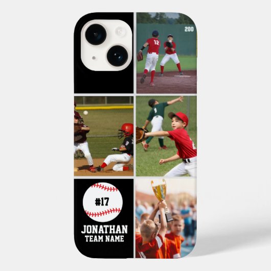 Children's Baseball Team Photo Collage Black Case-Mate iPhoneケース (裏面)