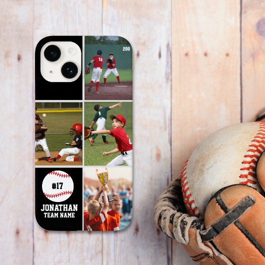 Children's Baseball Team Photo Collage Black Case-Mate iPhoneケース