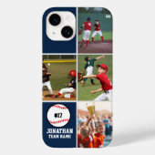 Children's Baseball Team Photo Collage Blue Case-Mate iPhoneケース (裏面)