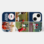 Children's Baseball Team Photo Collage Blue Case-Mate iPhoneケース (裏面 (横))