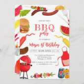 Children's BBQ Birthday Invitation 招待状 (正面/裏面)