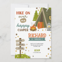 Children's Birthday Invitation with camping vibes 