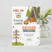 Children's Birthday Invitation with camping vibes  招待状 (スタンド正面)