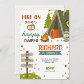 Children's Birthday Invitation with camping vibes  招待状 (正面/裏面)