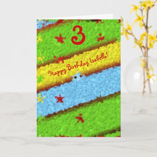 Children's Birthday Party カード (黄色い花)