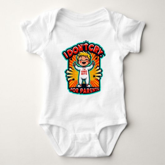 Children's bodysuit with a funny inscription ベビーボディスーツ (正面)