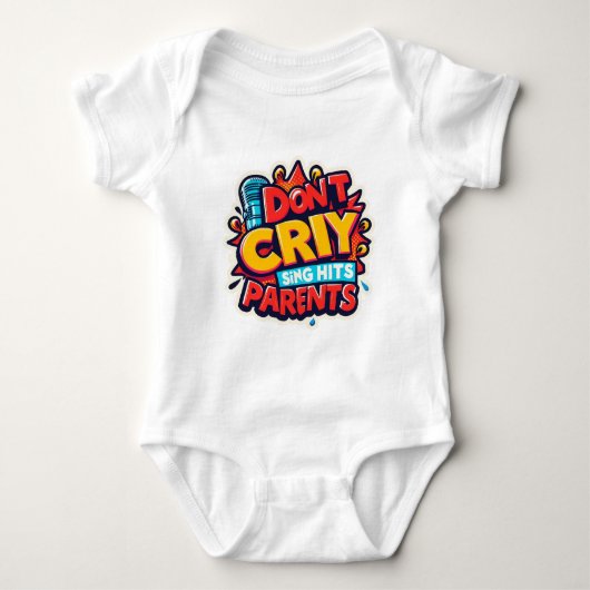 Children's bodysuit with a funny inscription ベビーボディスーツ (正面)