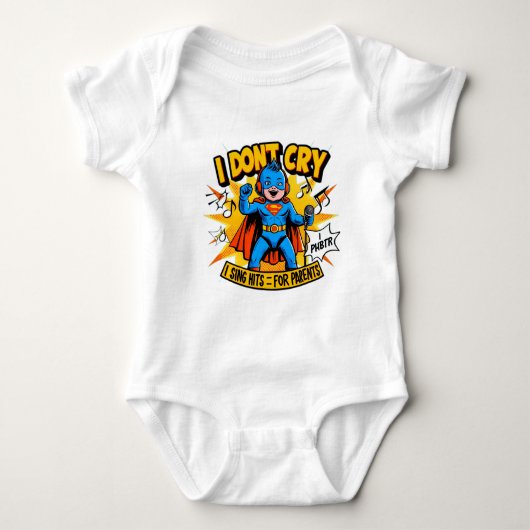 Children's bodysuit with a funny inscription ベビーボディスーツ (正面)
