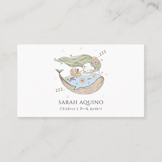Children's Book author Mermaid Whale Business Card 名刺 (正面)