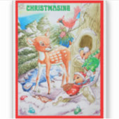 Childrens Christmas Custom-Cut Vinyl Sticker シール (正面)