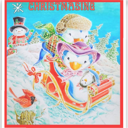 CHILDREN'S CHRISTMASING STICKER  シール (正面)