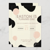 Children's Cow Birthday Invitation 招待状 (正面/裏面)