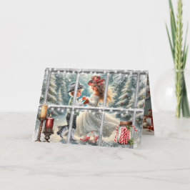 Children's Cowboy Christmas Waltz Christmas Card シーズンカード