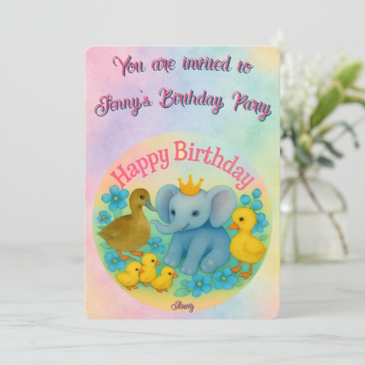 Children's Customizable Birthday Invitations  招待状 (スタンド正面)