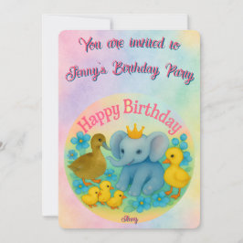 Children's Customizable Birthday Invitations  招待状