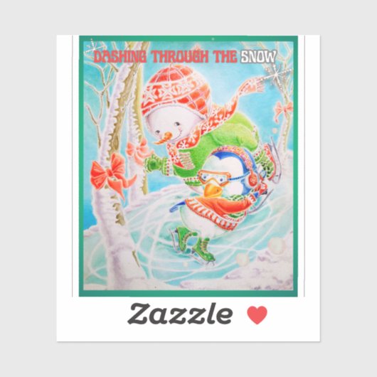 CHILDREN'S DASHING THROUGH THE SNOW  STICKER シール (シート)