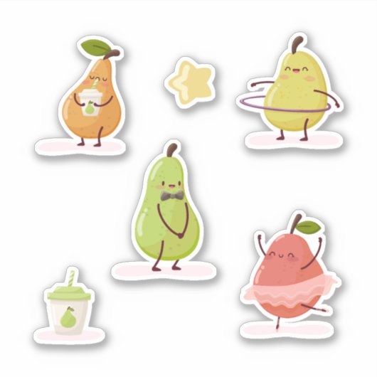 Children's group of fun pears シール (正面)
