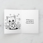 Children's Halloween Pumpkin Coloring Page カード (内部)