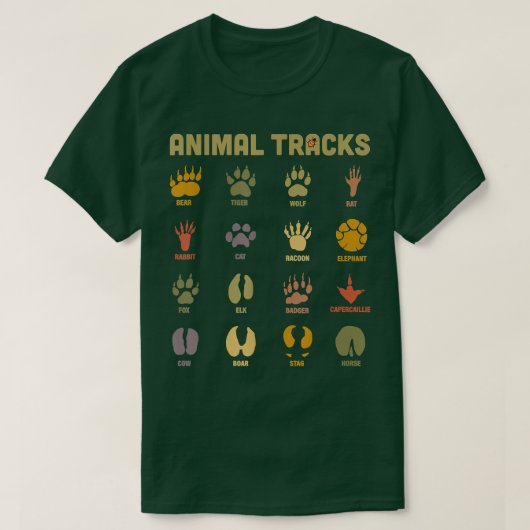 Childrens Kids Wild Animal Tracks Childrens Learni Tシャツ (デザイン正面)