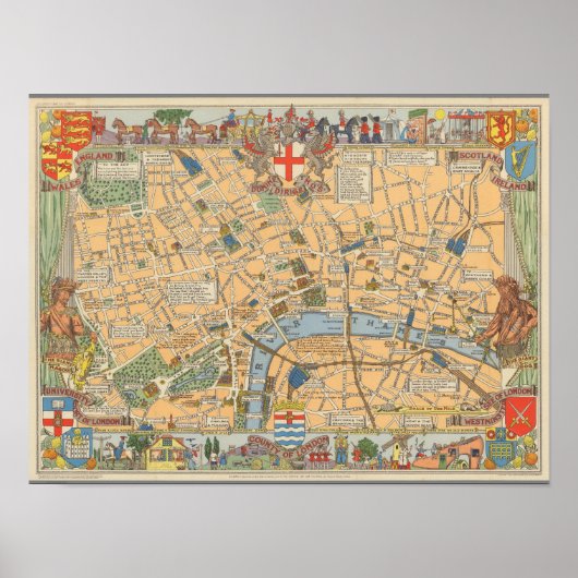 Children's Map of London, England ポスター (正面)