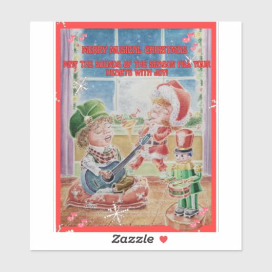 Children's Musical Christmas Stickers  シール (シート)