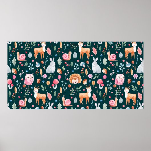 Children's pattern in watercolor technique. fairy  ポスター (正面)