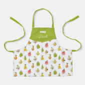 Children's pattern of fun pears エプロン (正面)