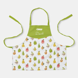 Children's pattern of fun pears エプロン