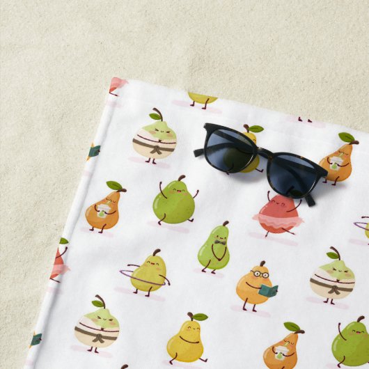 Children's pattern of fun pears ビーチタオル (インサイチュ)