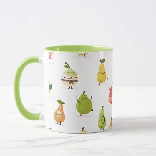 Children's pattern of fun pears マグカップ (左)