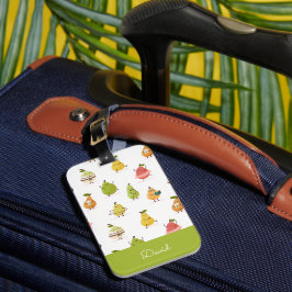 Children's pattern of fun pears ラゲッジタグ