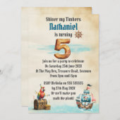 Childrens Pirate Themed Birthday Party Invitation 招待状 (正面/裏面)