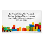 Children's Play Therapist Toys Kids Psychologist マグネット名刺 (正面)