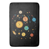 Children's Solar System Rug - Black Color バスマット (正面縦)