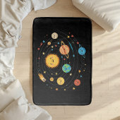 Children's Solar System Rug - Black Color バスマット