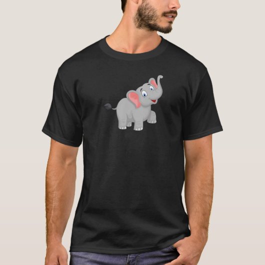 Children's summer T-shirt with a funny elephant fo Tシャツ (正面)