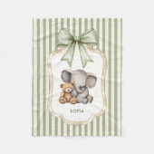 childrens Sweet Elephant Teddy Bear Friends  フリースブランケット (正面)